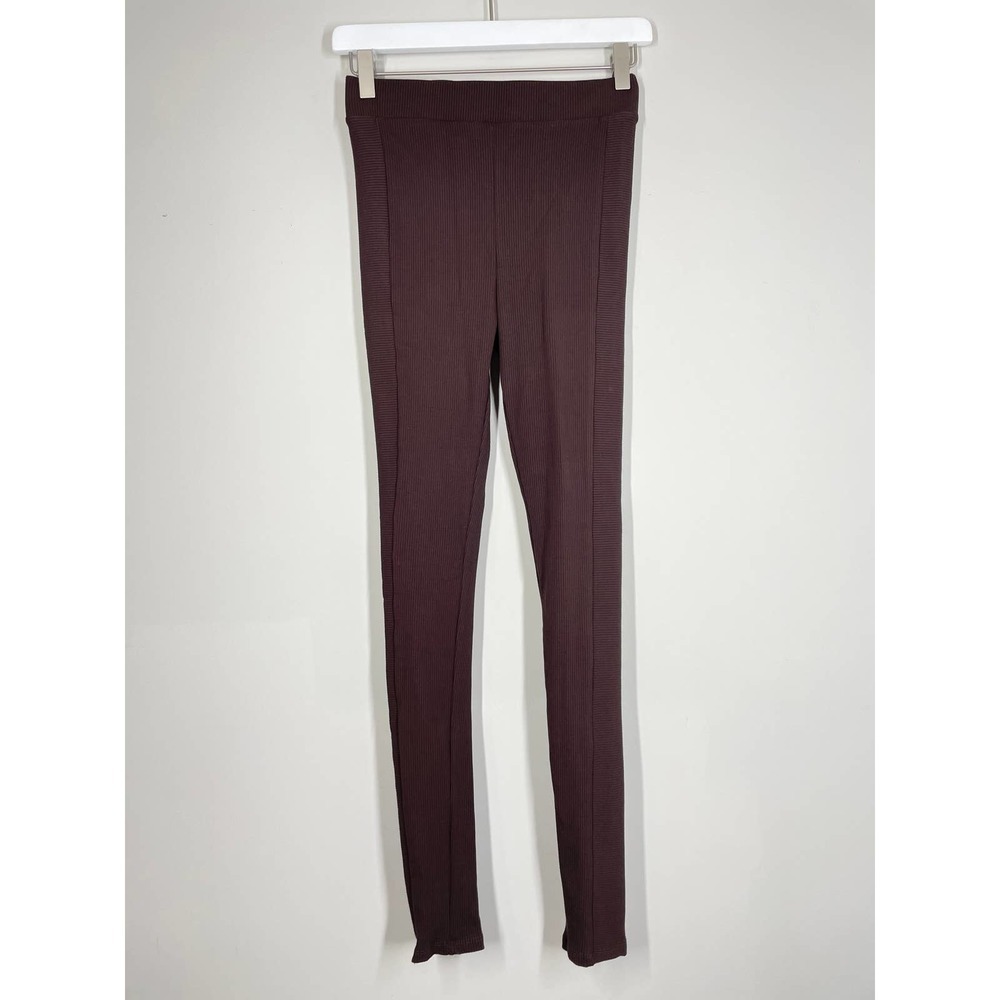NWT NAKED WARDROBE Snatched To The Side Leggings Brown M - Picture 3 of 9
